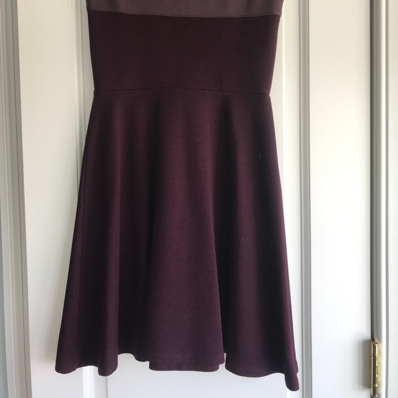 Bailey 44 Plum/Wine Dress with Leather and Cut Out - Picture 4 of 5